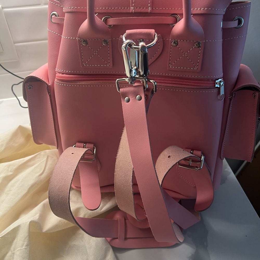 Pink Leather Backpack - Picture 2 of 8